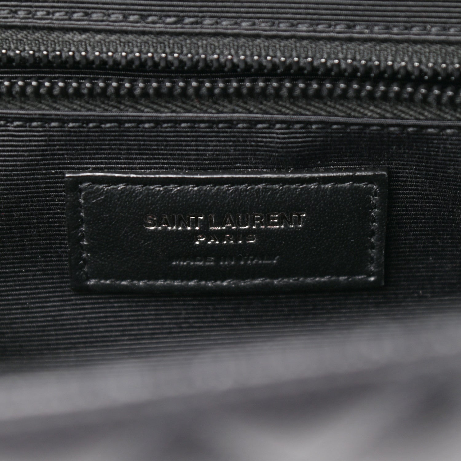 Saint Laurent Grain De Poudre Textured Mixed Matelasse Large Triquilt Monogram Monochrome Satchel Black 6 of 11