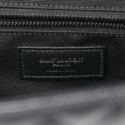 Saint Laurent Grain De Poudre Textured Mixed Matelasse Large Triquilt Monogram Monochrome Satchel Black 6 of 11