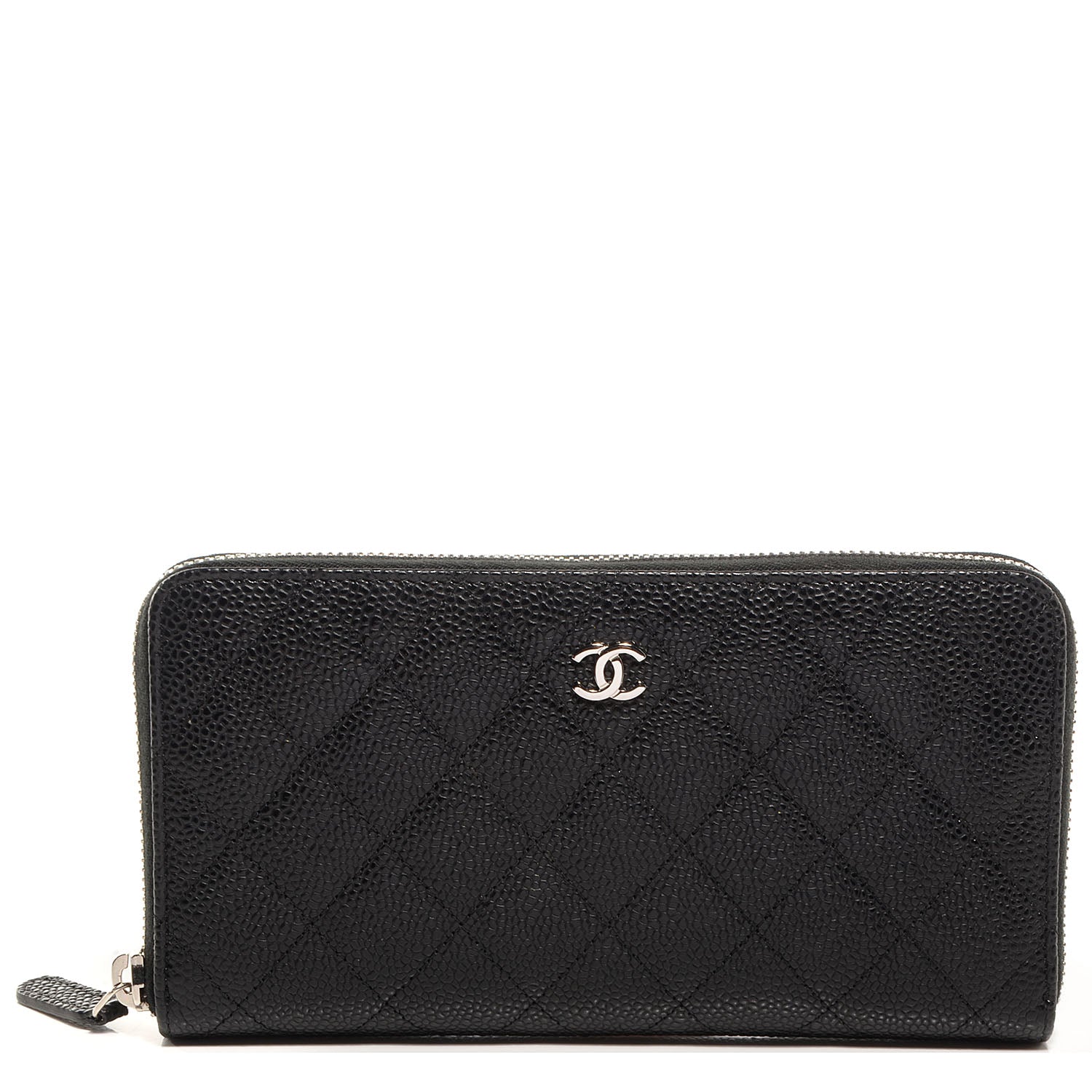 Chanel Caviar Quilted Zip Around Wallet Black 1 of 9