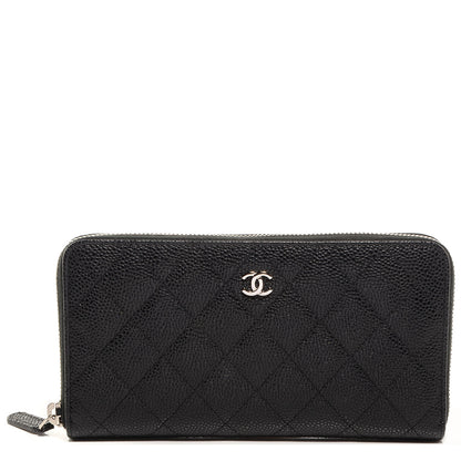 Chanel Caviar Quilted Zip Around Wallet Black 1 of 9