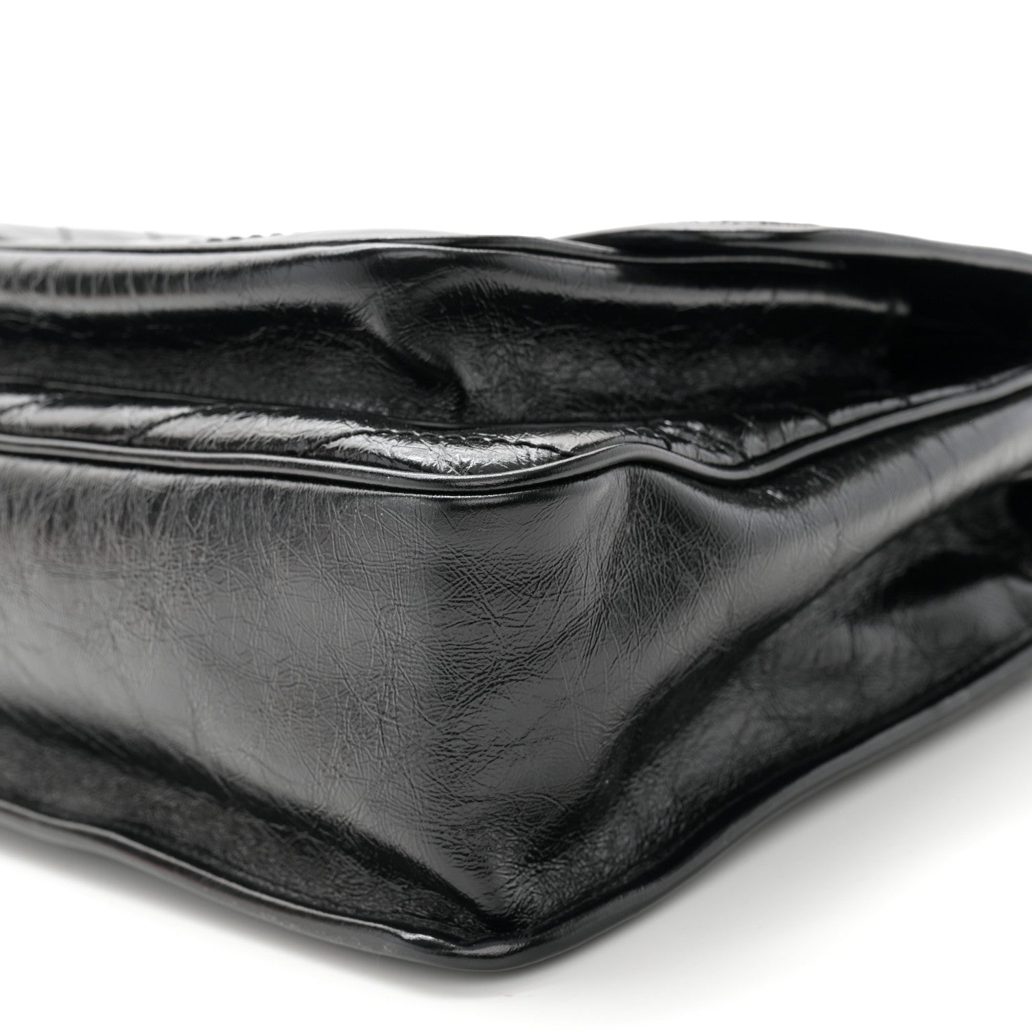 Saint Laurent Crinkled Calfskin Matelasse Monogram Large Niki Chain Satchel Black 10 of 10