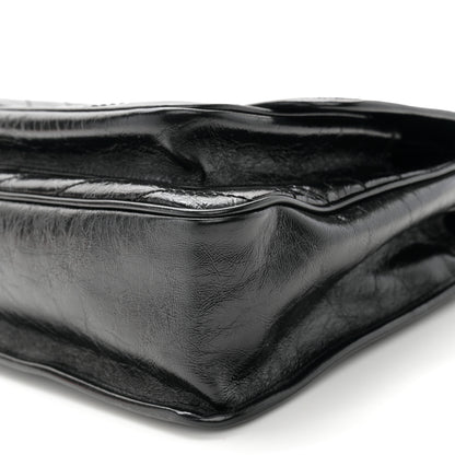 Saint Laurent Crinkled Calfskin Matelasse Monogram Large Niki Chain Satchel Black 10 of 10