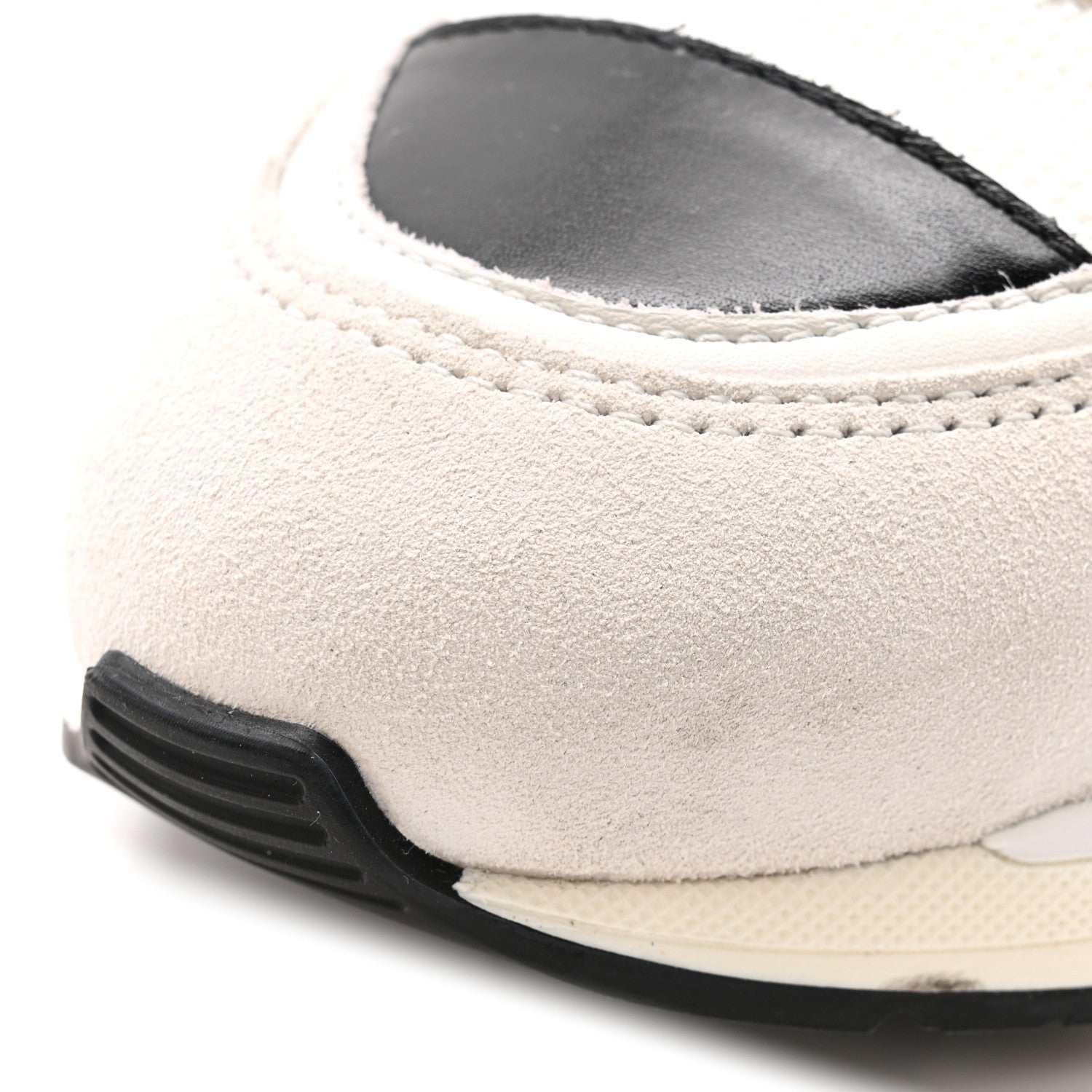 Chanel Mixed Fibers Suede Shiny Calfskin Womens CC Sneakers 39 White 10 of 15