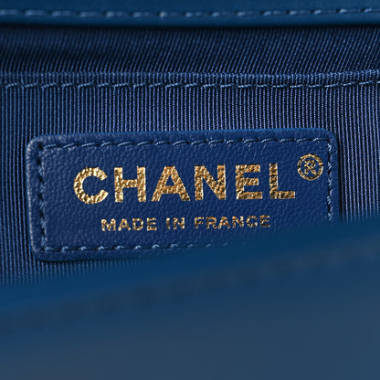 Chanel Calfskin Quilted Medium Boy Top Handle Flap Blue 6 of 10