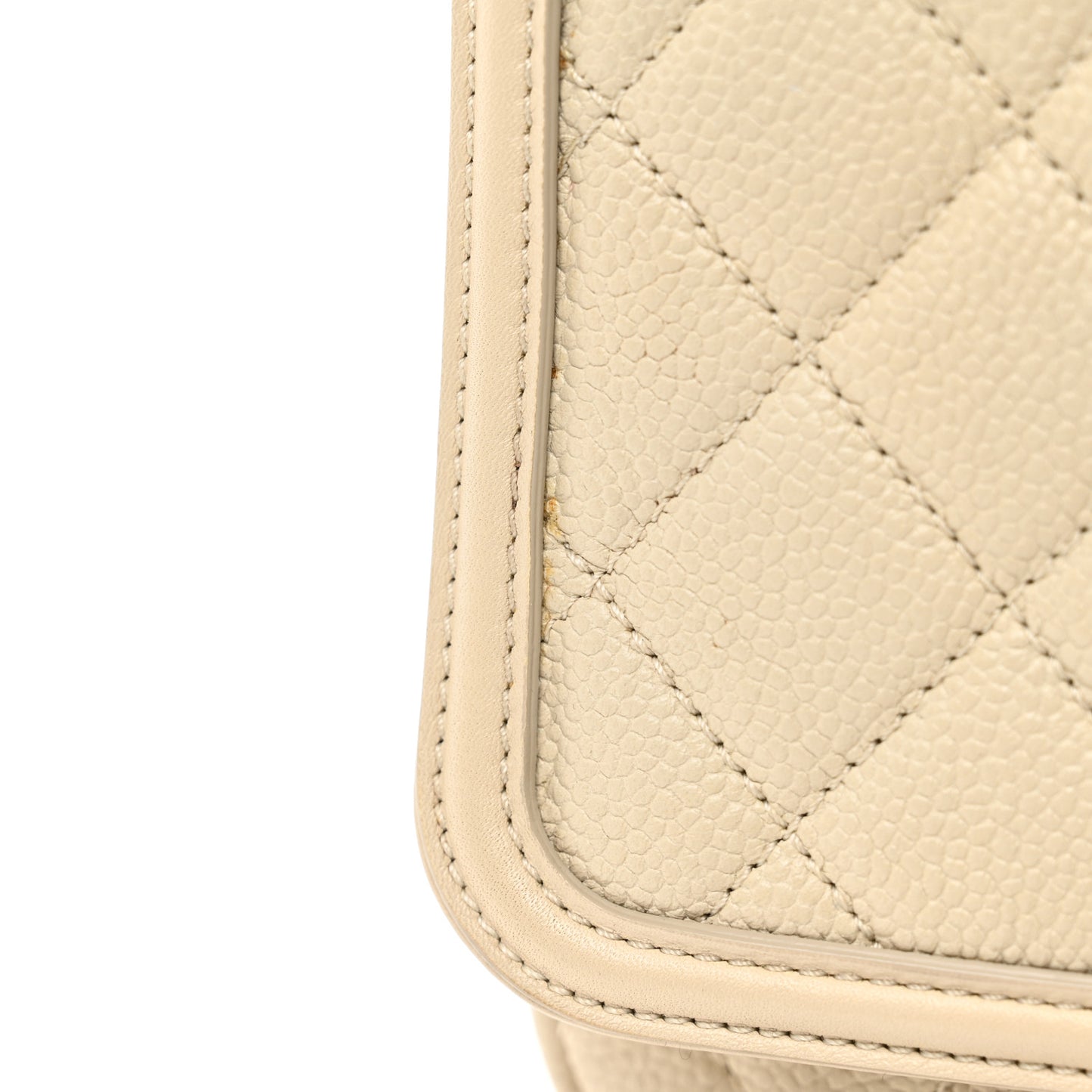Caviar Quilted Medium CC Filigree Flap Beige