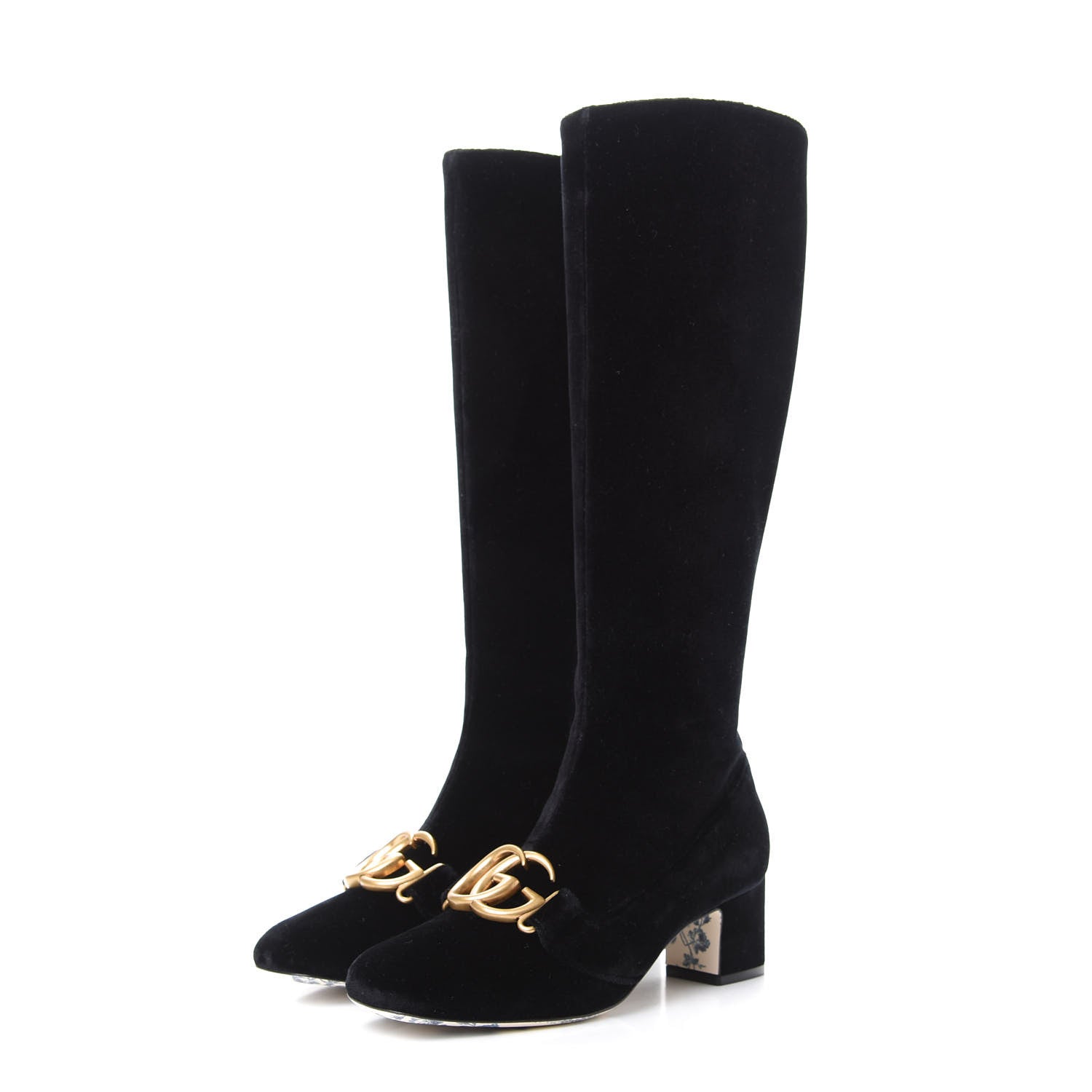 Gucci Velvet GG Victoire 55mm Boots 35.5 Black 3 of 10