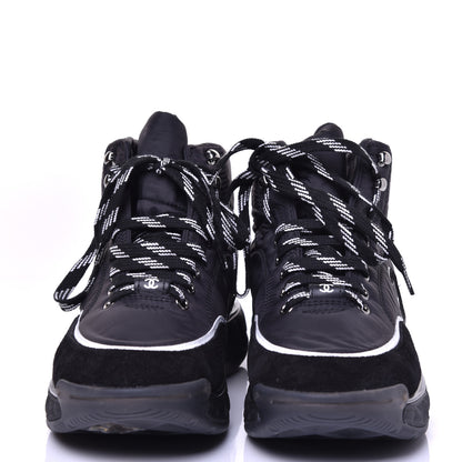Chanel Fabric Suede Womens CC Sneakers 39 Black 3 of 9