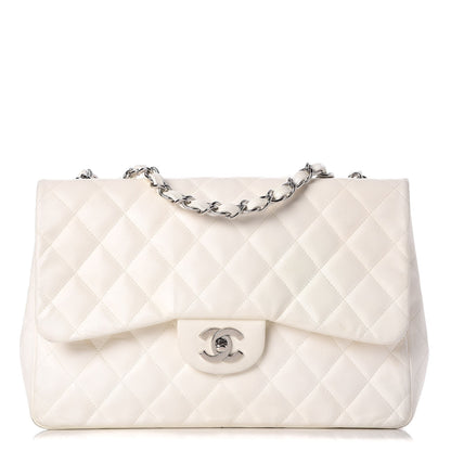 Chanel Lambskin Quilted Jumbo Single Flap White 1 of 19