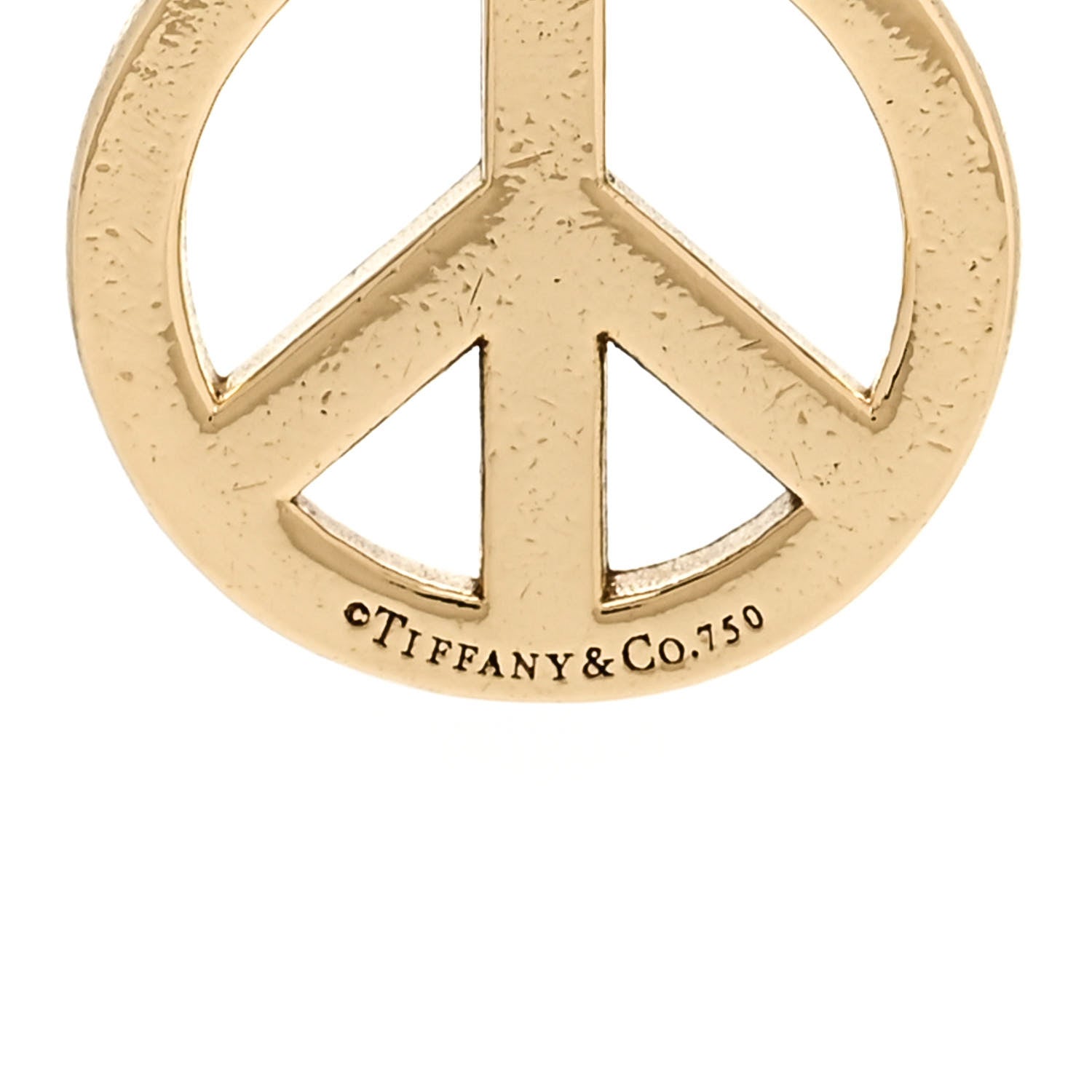 Tiffany 18K Yellow Gold Peace Charm 4 of 4