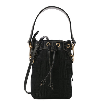 Fendi Canvas Vitello King F is Fendi FF Embroidered Mini Mon Tresor Bucket Bag Black 1 of 9