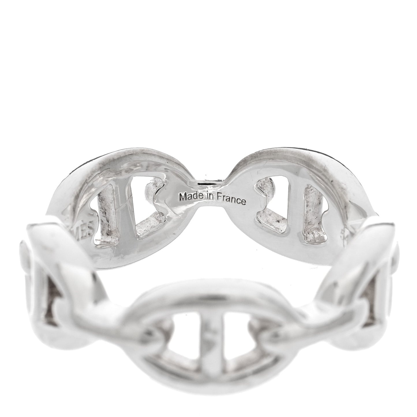 Sterling Silver PM Chaine d'Ancre Enchainee Band Ring 54 6.75