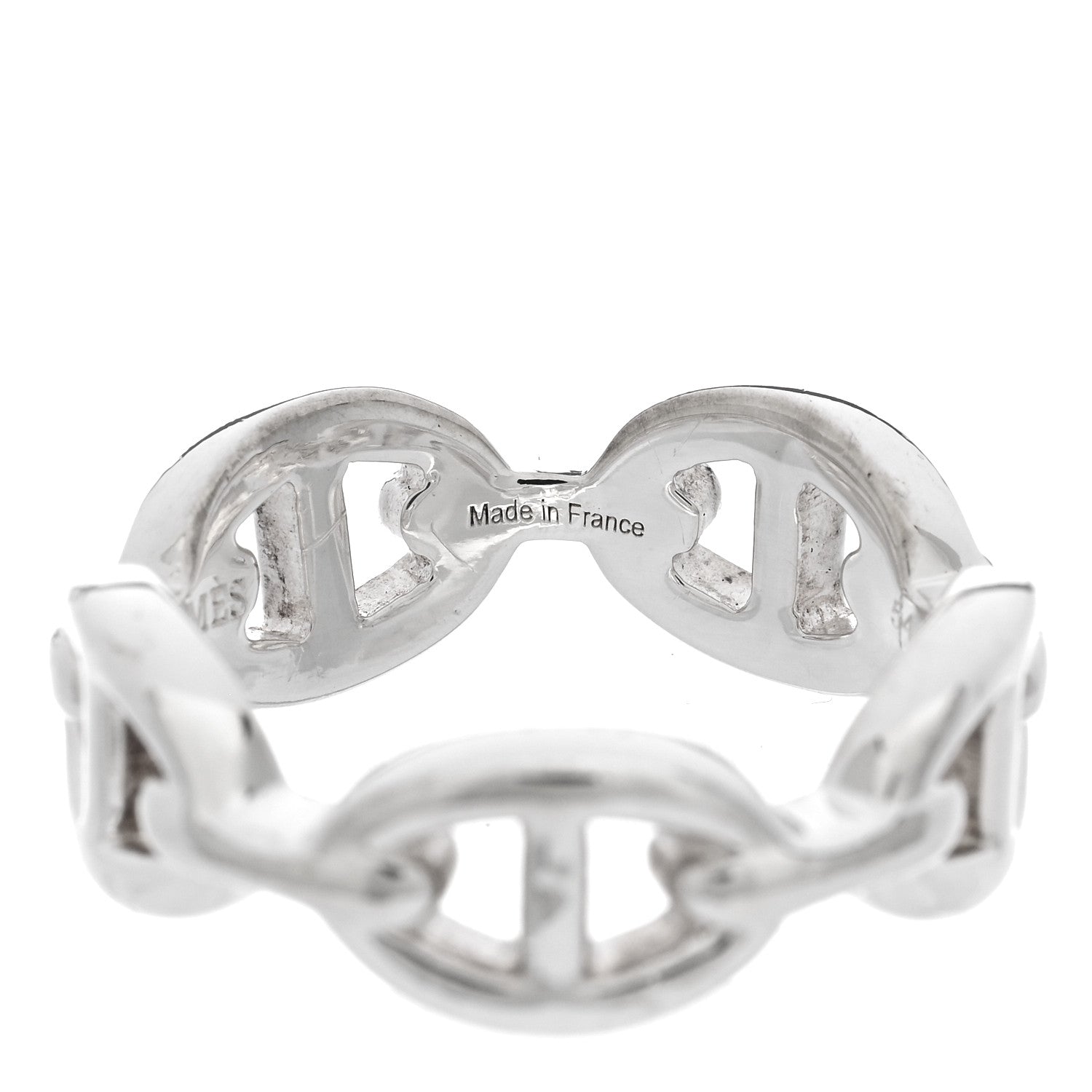 Hermes Sterling Silver PM Chaine d'Ancre Enchainee Band Ring 54 6.75 5 of 8