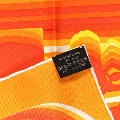 Hermes Silk Brides De Gala Shadow Scarf 45 Orange 3 of 3