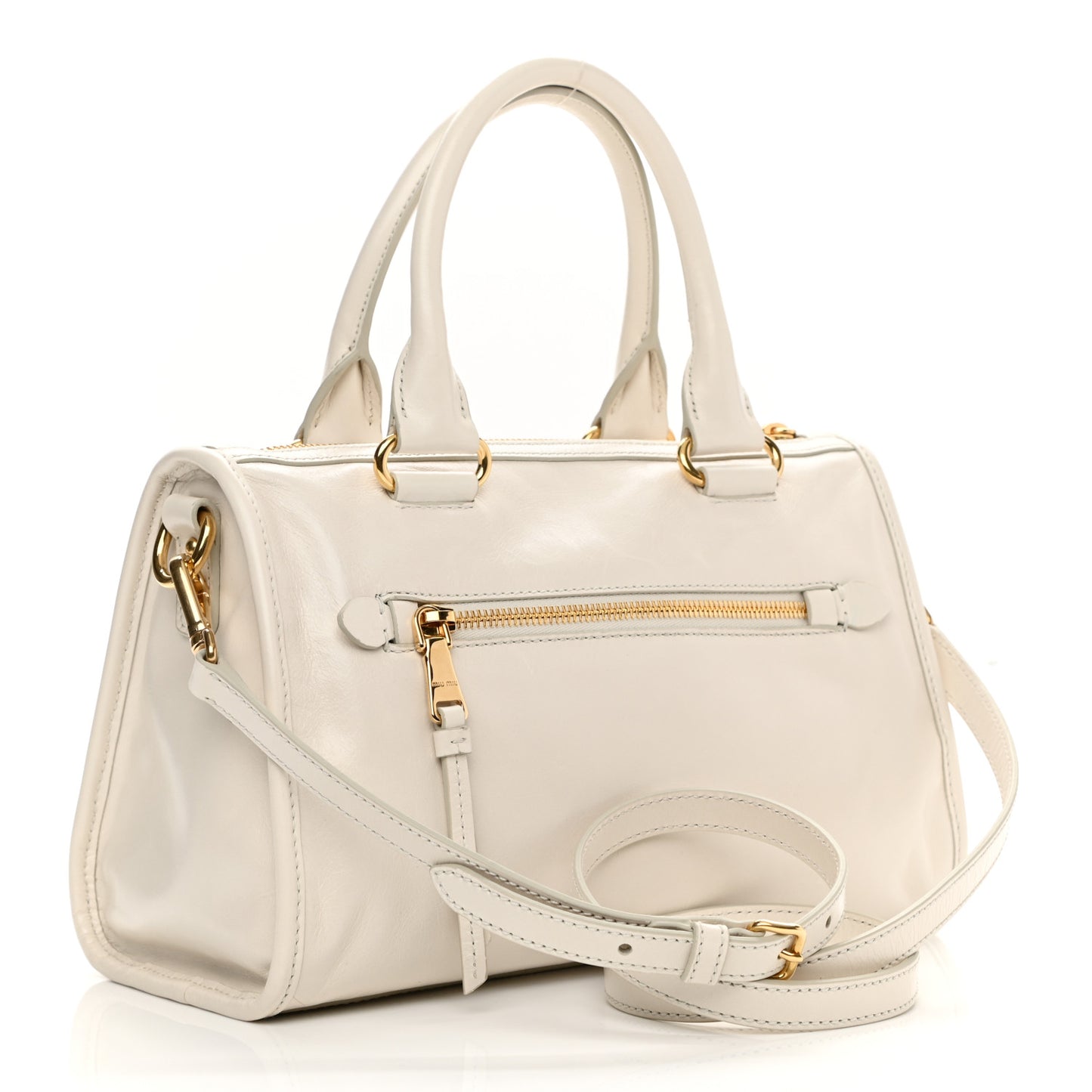 Vitello Shine Zip Tote Talco