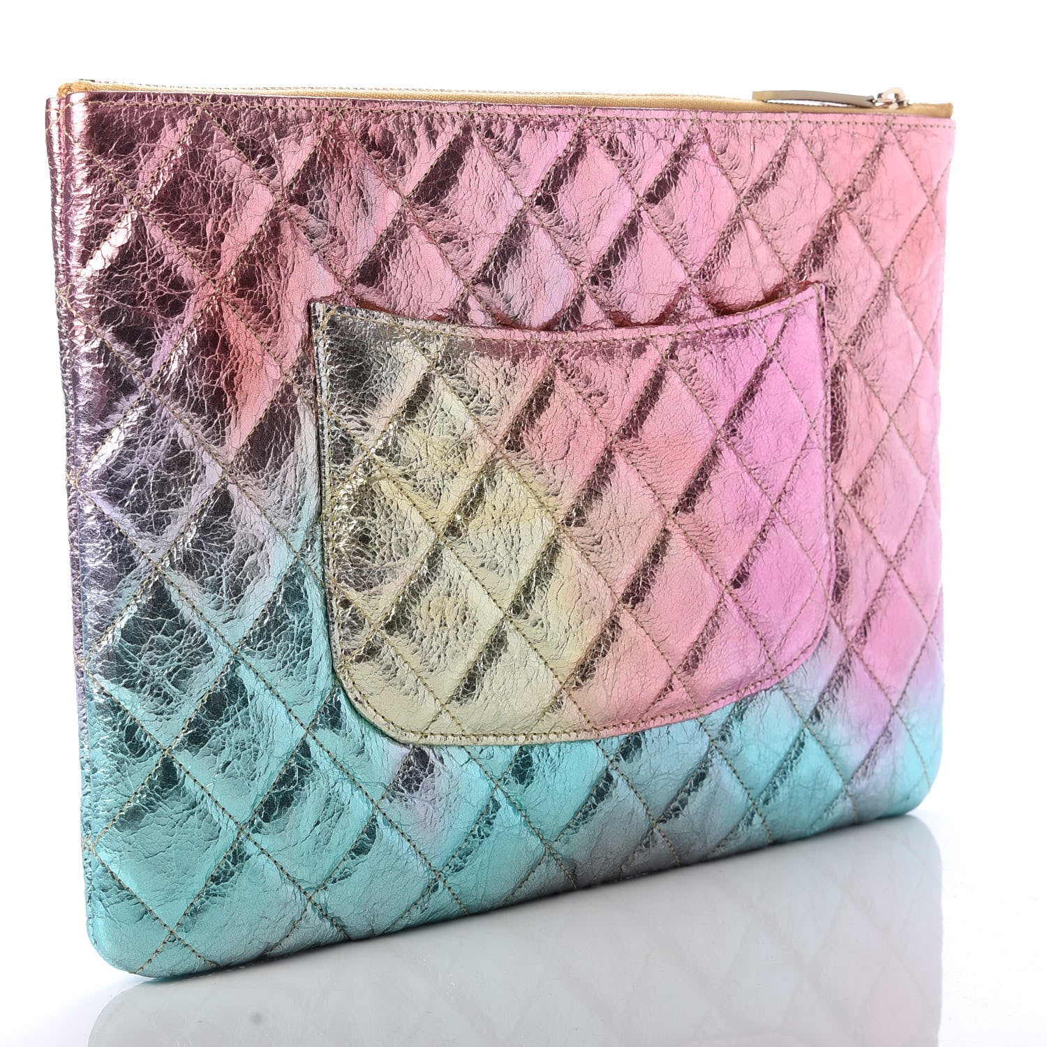 Chanel Metallic Goatskin Quilted Medium 2.55 Reissue Cosmetic Case Multicolor 3 of 8