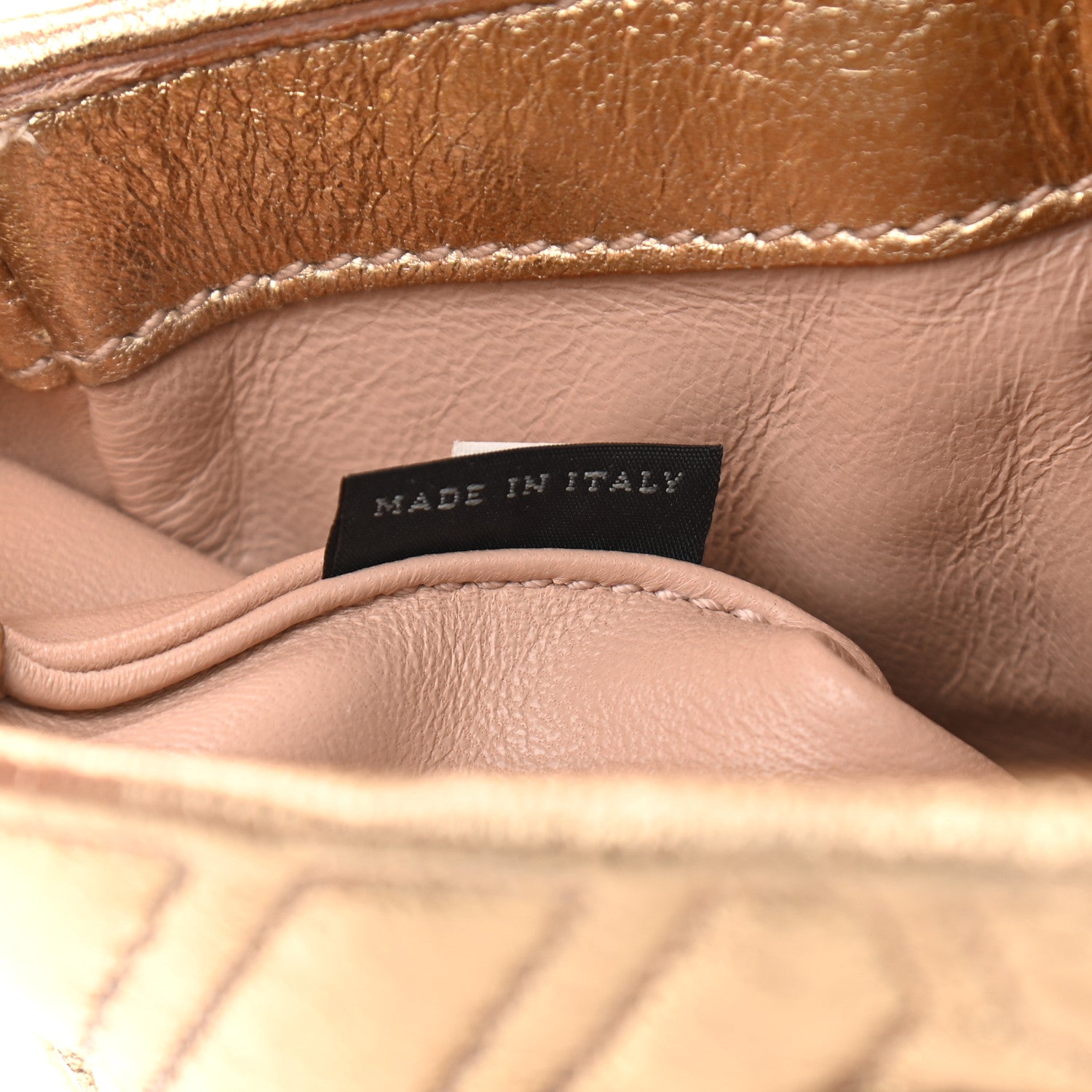 Prada Metallic Nappa Quilted Crossbody Bag Gold 7 of 11