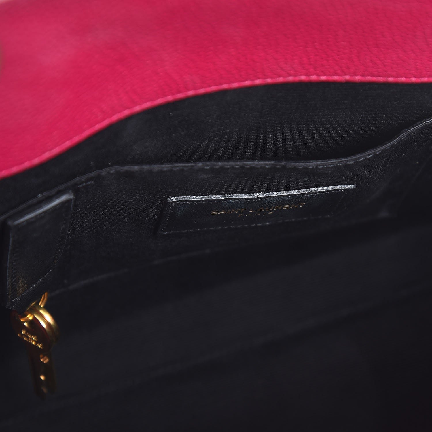Saint Laurent Grained Calfskin Baby Sac De Jour Lipstick Fuchsia 7 of 8