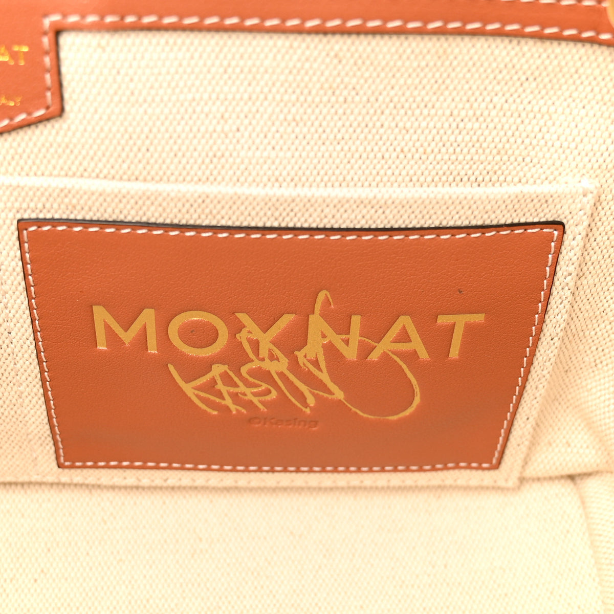 X KASING LUNG Calfskin Canvas M Labubu Tote PM Brown