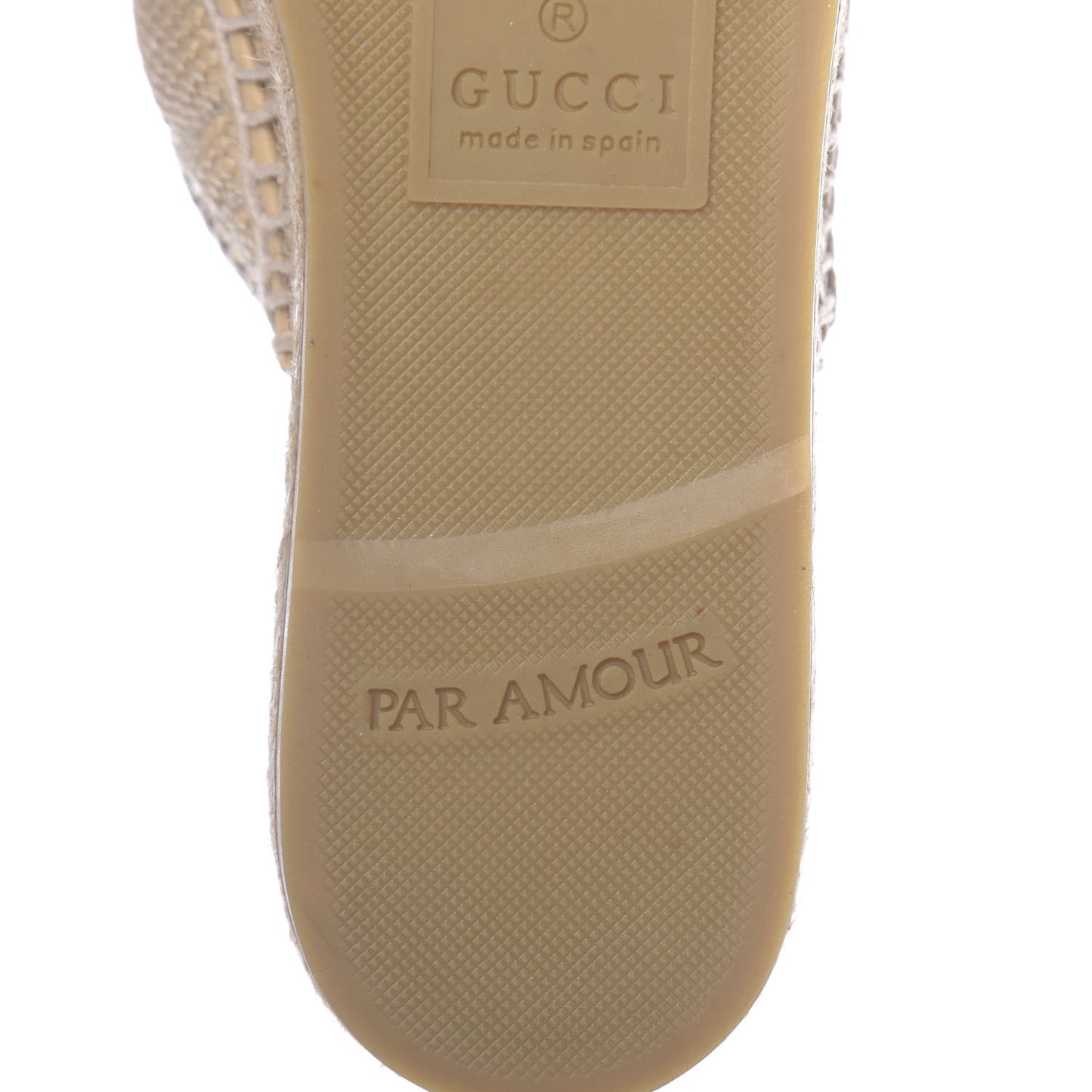 Straw Elaphe Matelasse GG Marmont Espadrille Slippers 37 Natural Cream Brown