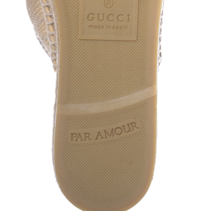 Gucci Straw Elaphe Matelasse GG Marmont Espadrille Slippers 37 Natural Cream Brown 10 of 12