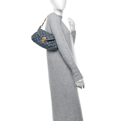 Louis Vuitton Monogram Denim Mini Pleaty Blue 2 of 13