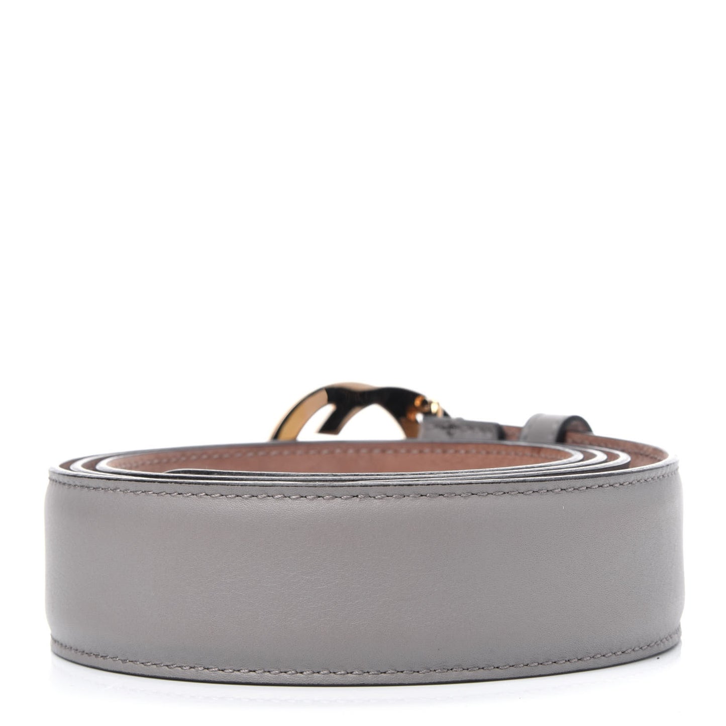 Moon Calfskin Interlocking G 37mm Belt 115 46 Storm Grey