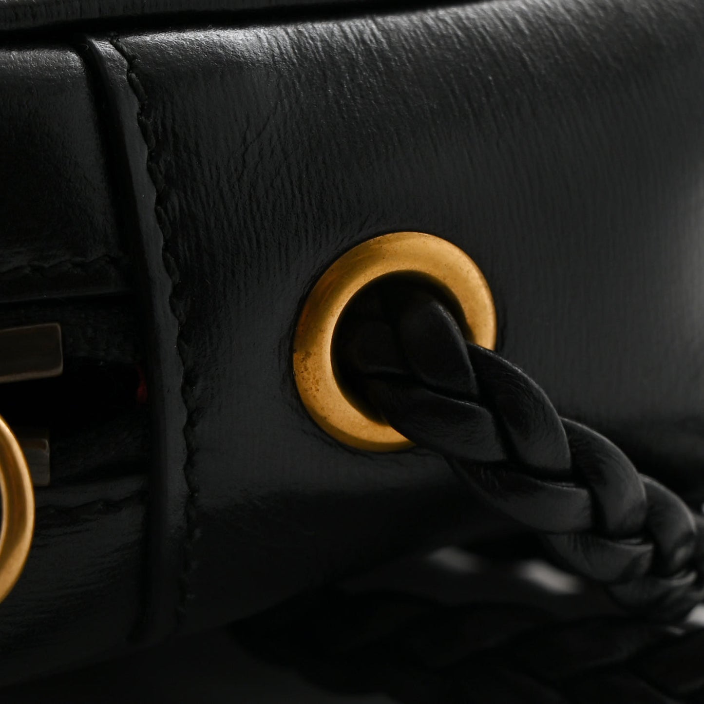 Calfskin Trapuntata Web Mini GG Shoulder Bag Black