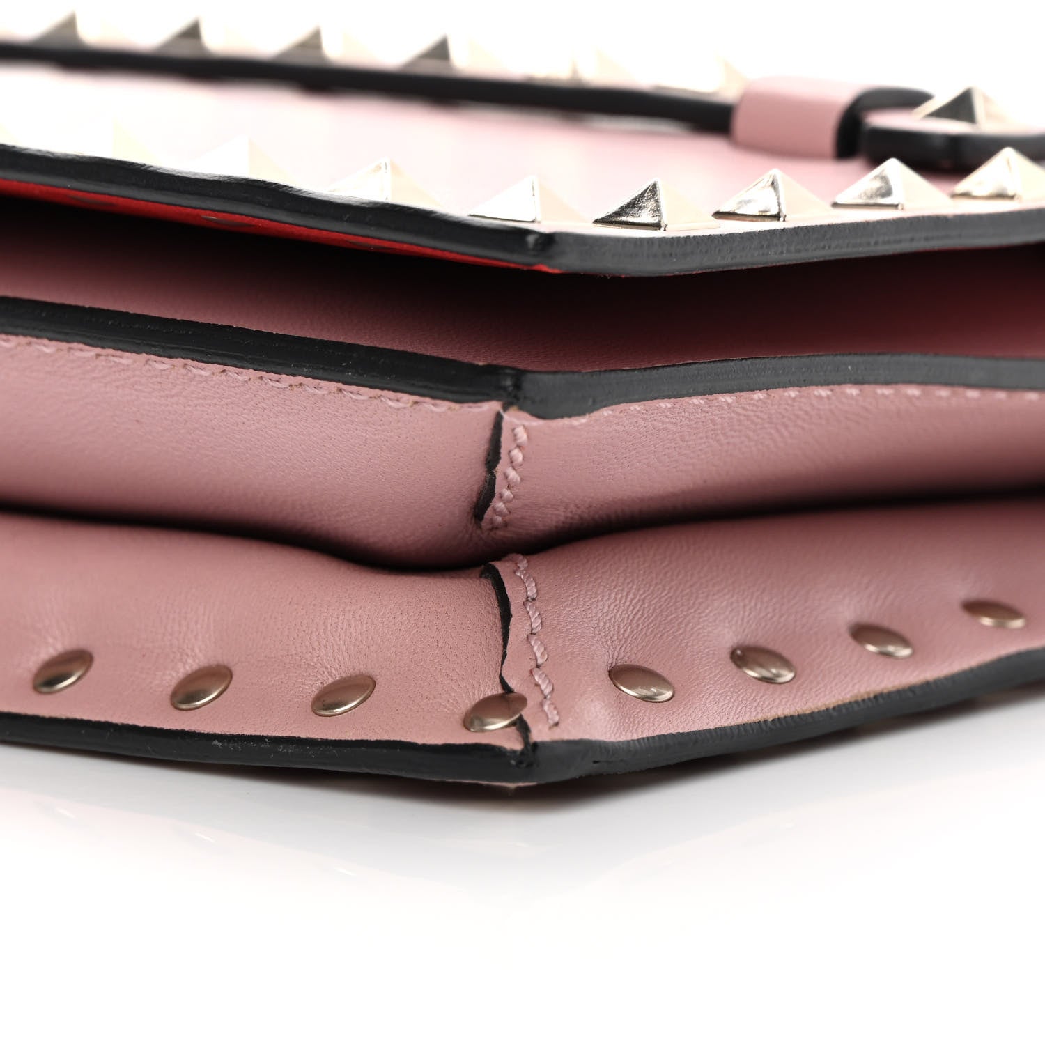 Valentino Garavani Nappa Small Rockstud Wristlet Clutch Poudre 9 of 10