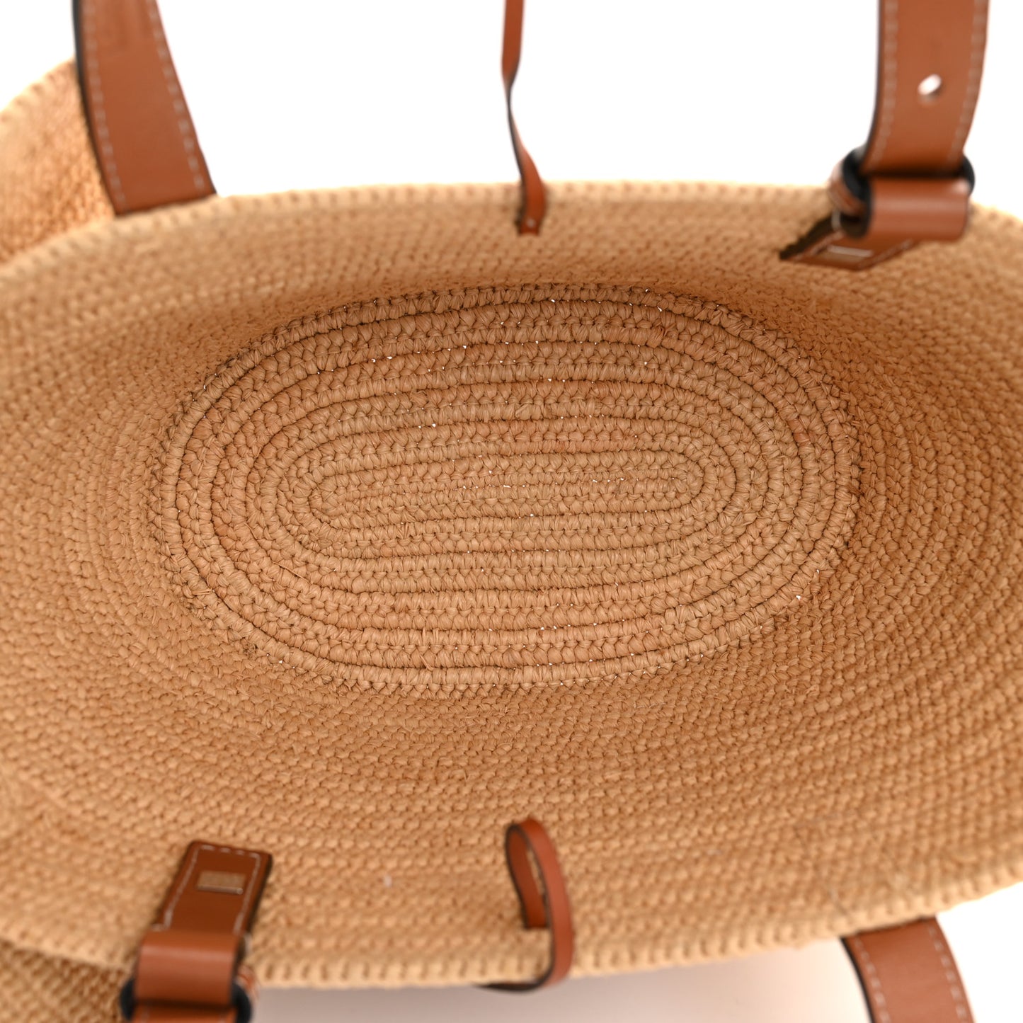 Raffia Small Elephant Basket Tote Bag Natural Tan
