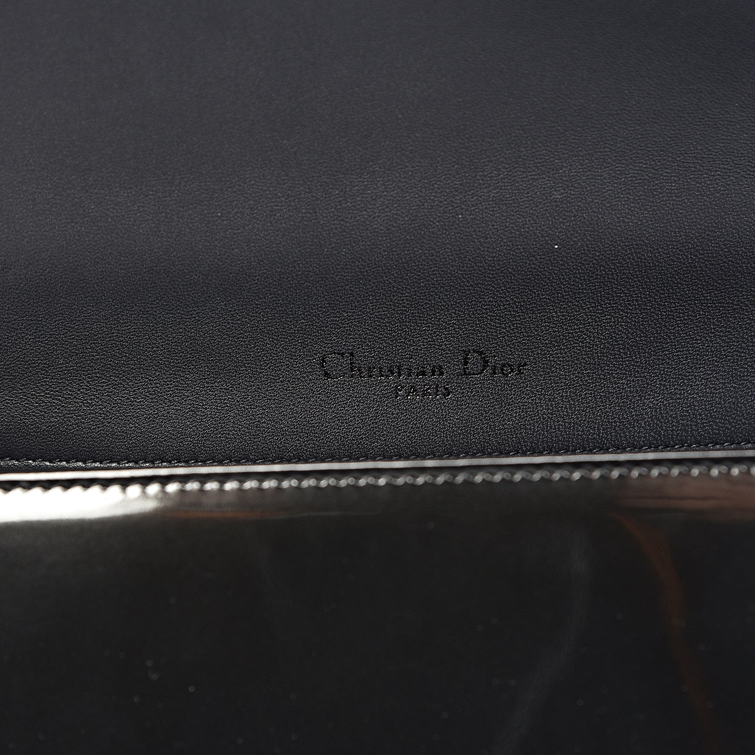 Christian Dior Metallic Patent Micro-Cannage Medium Diorama Flap Bag Graphite 6 of 13