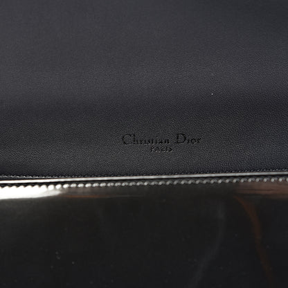 Christian Dior Metallic Patent Micro-Cannage Medium Diorama Flap Bag Graphite 6 of 13