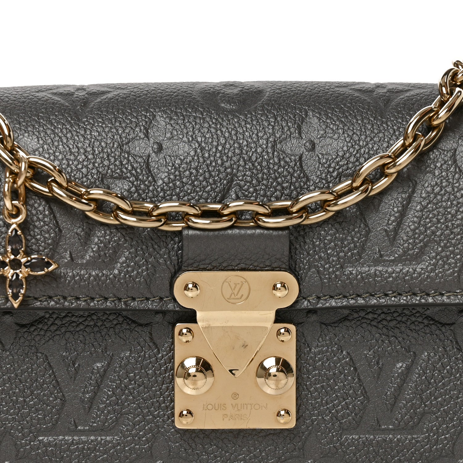 Louis Vuitton Metallic Empreinte Metis Wallet On Chain Gun Metal 7 of 10
