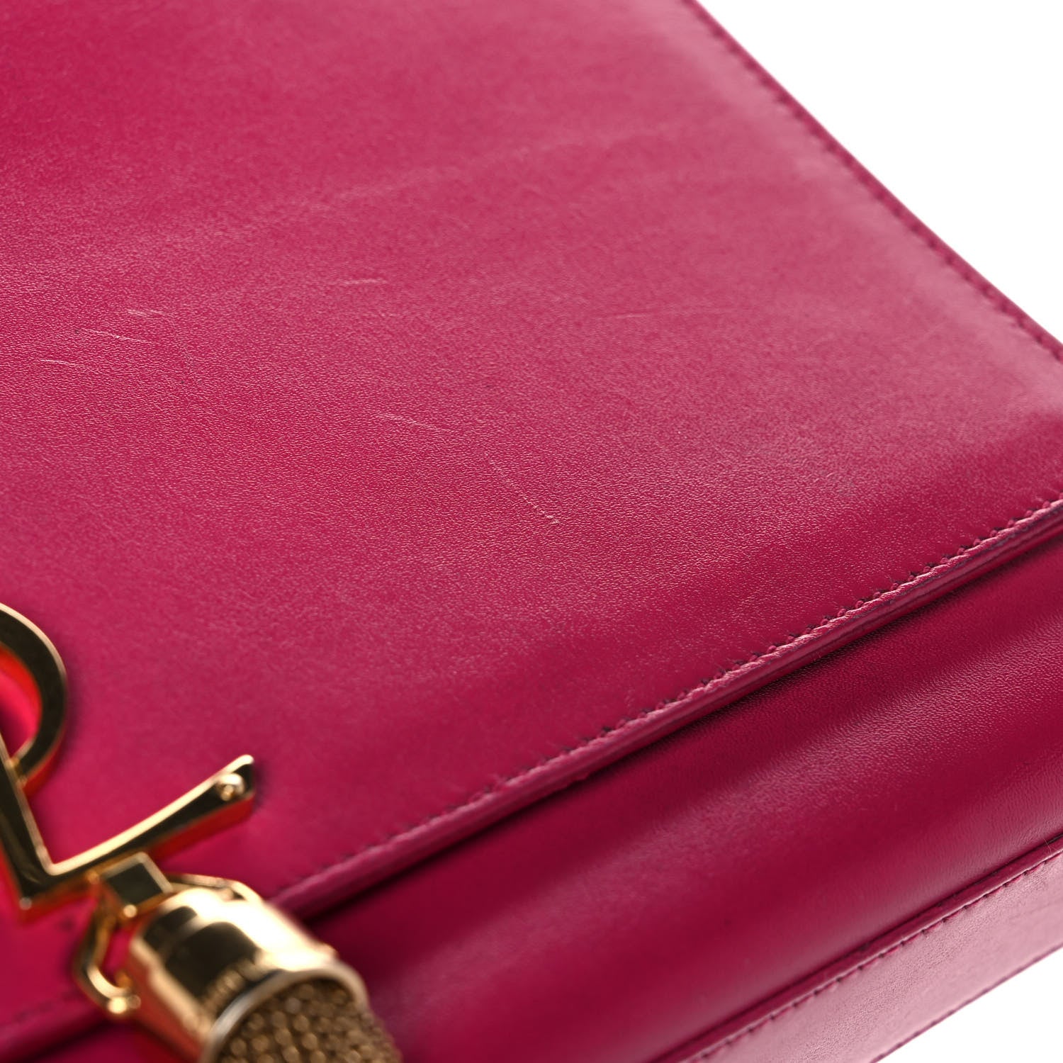 Saint Laurent Smooth Calfskin Medium Classic Monogram Kate Tassel Satchel Fuchsia 10 of 11