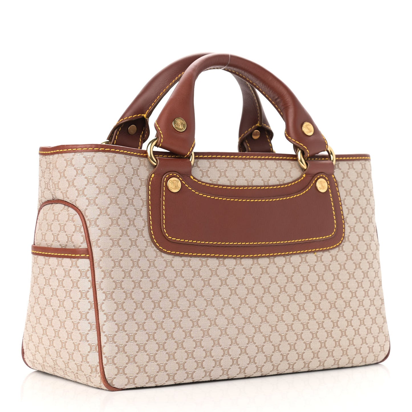 Canvas Calfskin Boogie Satchel Khaki