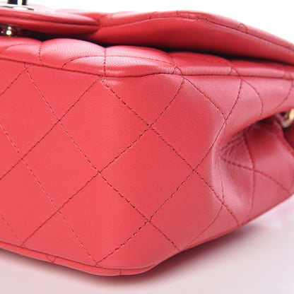 Chanel Lambskin Quilted Mini Square Flap Light Red 9 of 10