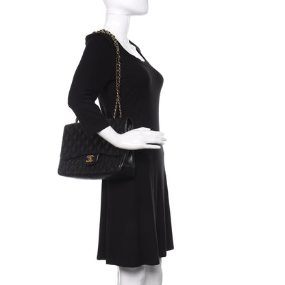 Chanel Lambskin Quilted Jumbo Single Flap Black 2 of 10