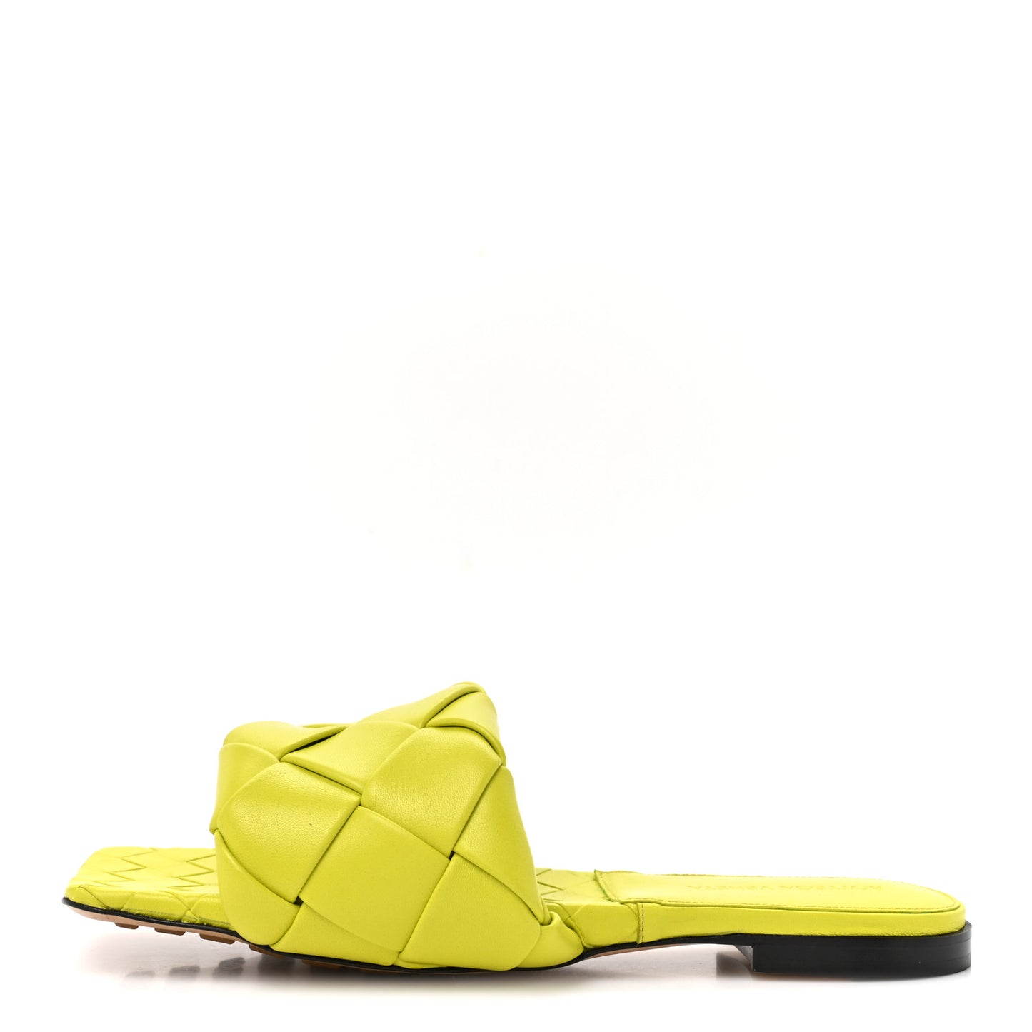 Nappa Maxi Intrecciato Lido Flat Sandals 38 Kiwi