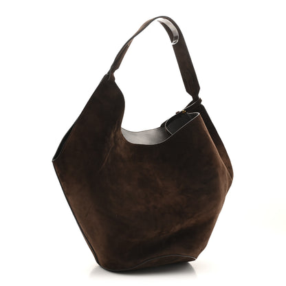 Khaite Suede Calfskin Medium Lotus Tote Coffee 4 of 10