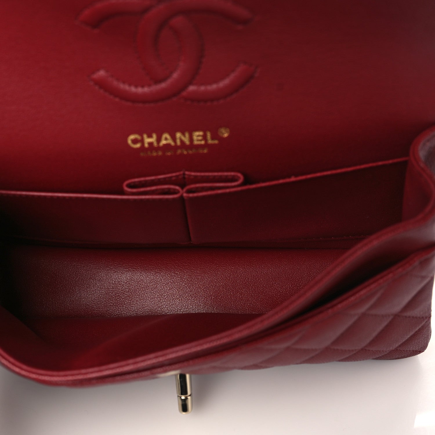 Chanel Caviar Quilted Small Double Flap Burgundy 5 of 10