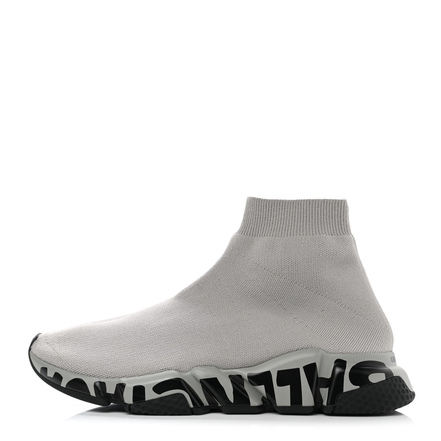 Balenciaga Neoprene Knit Womens Speed Graffiti Sneakers 41 Grey Black 1 of 9