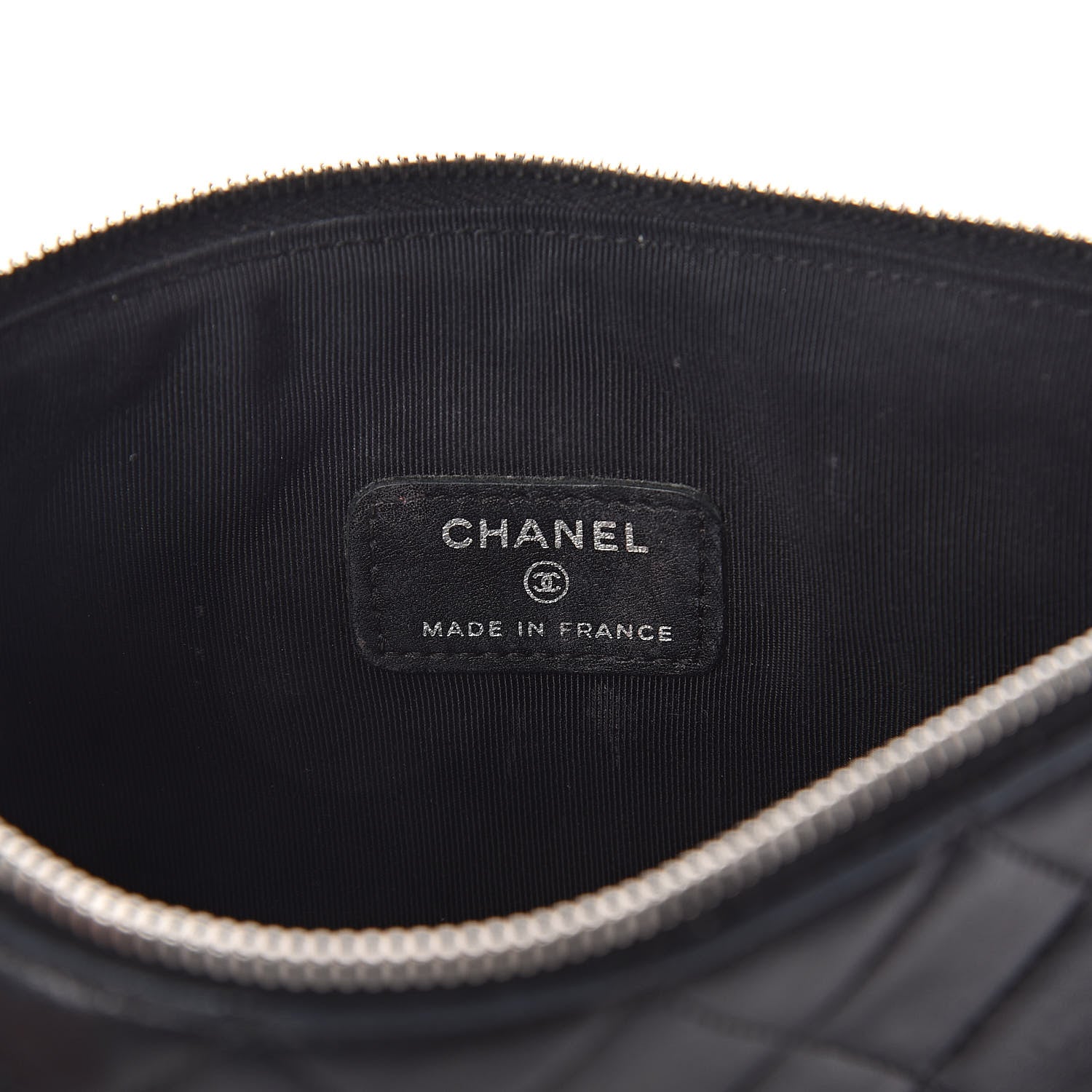 Chanel Lambskin Quilted Cosmetic Case Black 6 of 9