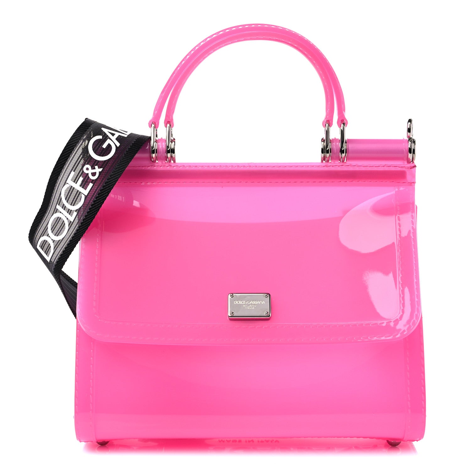 Dolce & Gabbana Rubber Semi Transparent Miss Sicily Satchel Pink 1 of 10