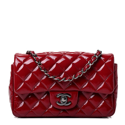 Chanel Patent Calfskin Quilted Mini Rectangular Flap Red 1 of 4