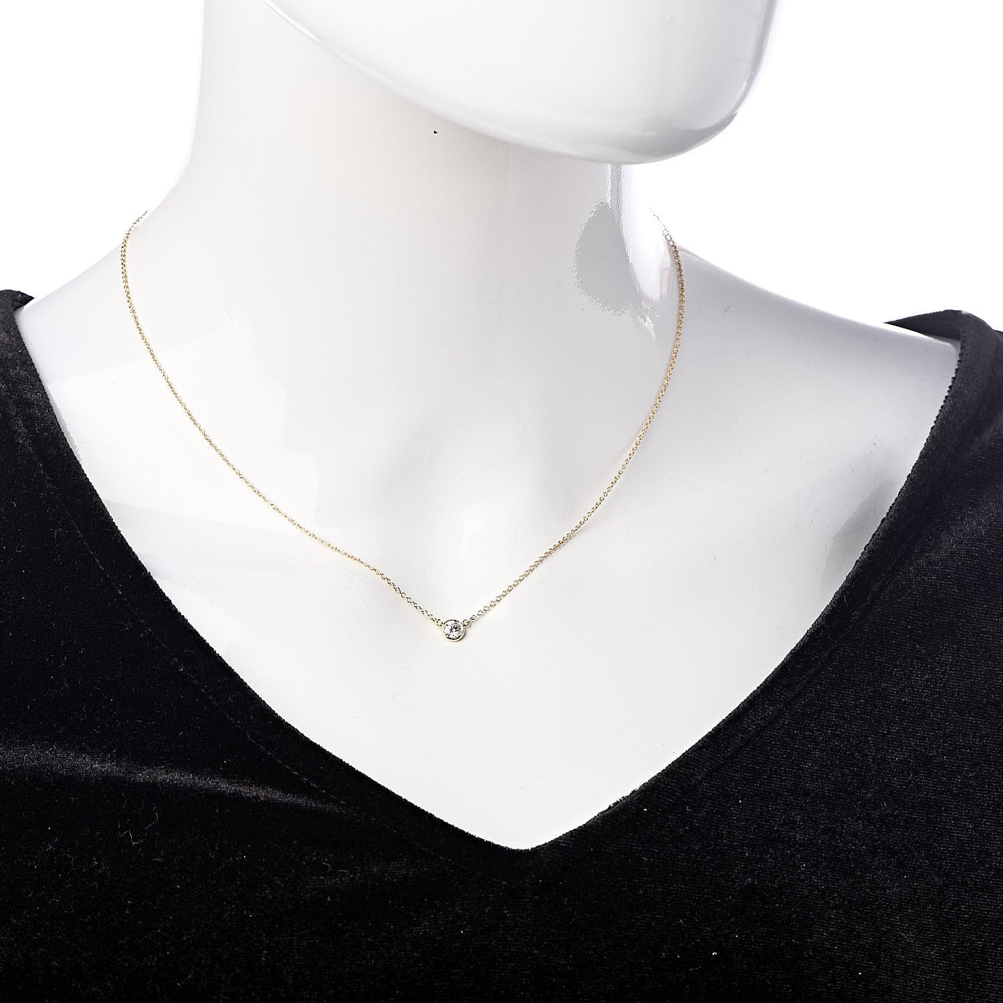 18K Yellow Gold Diamond .19ct Elsa Peretti Diamonds by the Yard Pendant Necklace