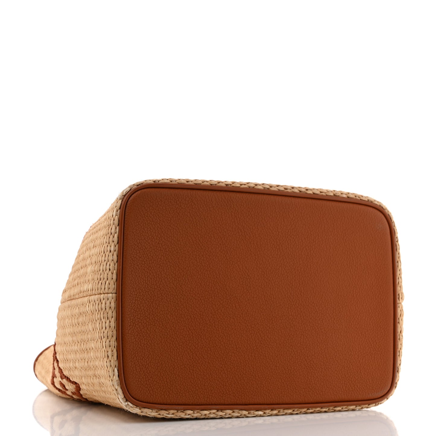 Raffia Calfskin Monogram Neonoe MM Tan