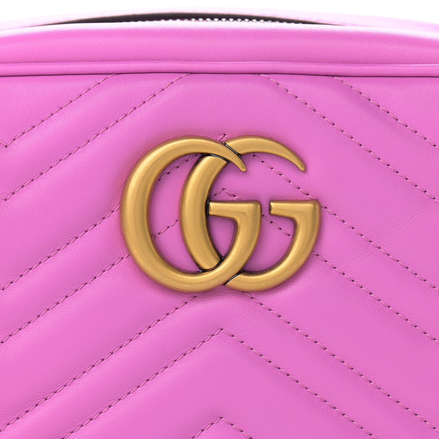 Gucci Calfskin Matelasse Small GG Marmont Chain Shoulder Bag Candy Mousse 8 of 10