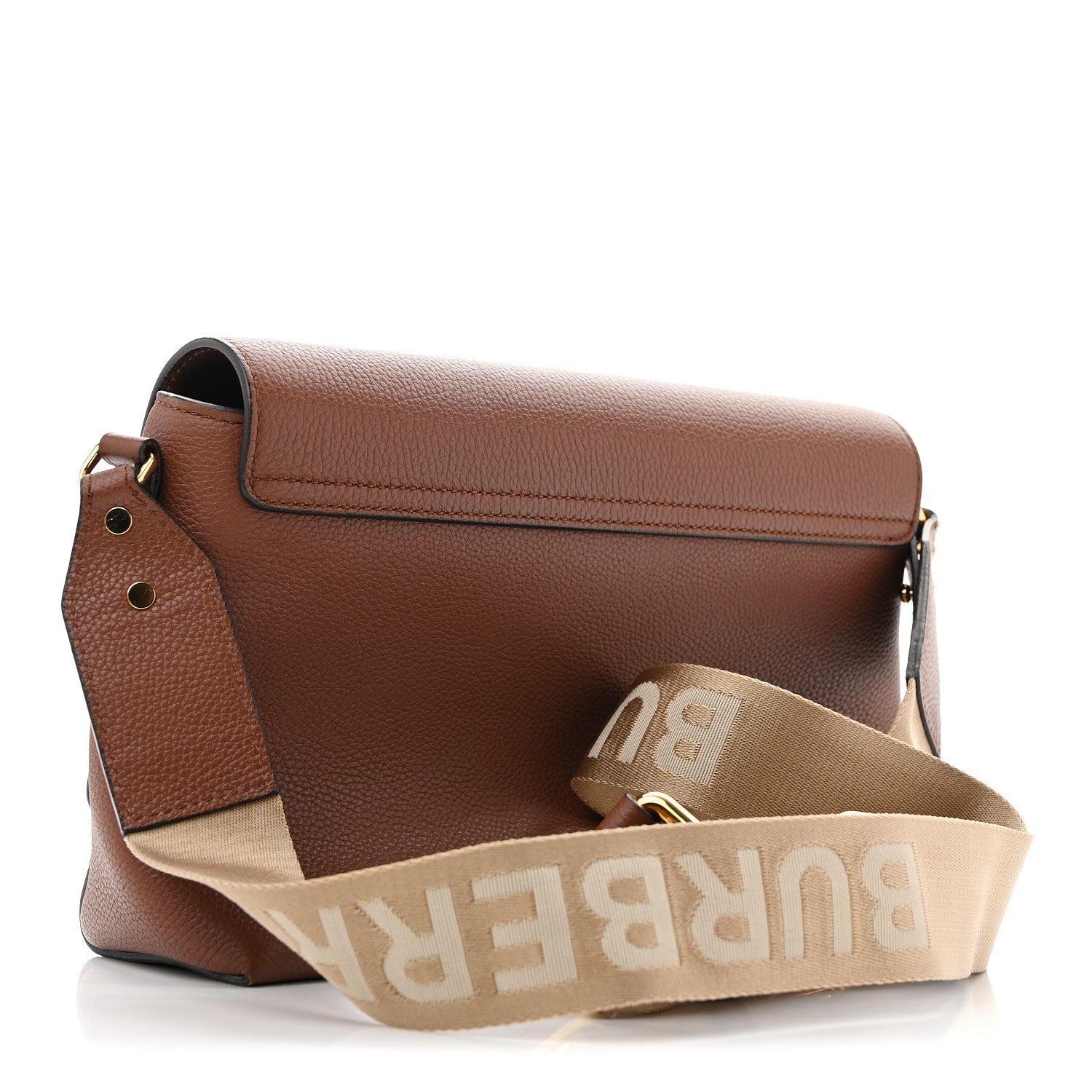 Burberry Calfskin Vintage Check Note Crossbody Bag Tan 3 of 12