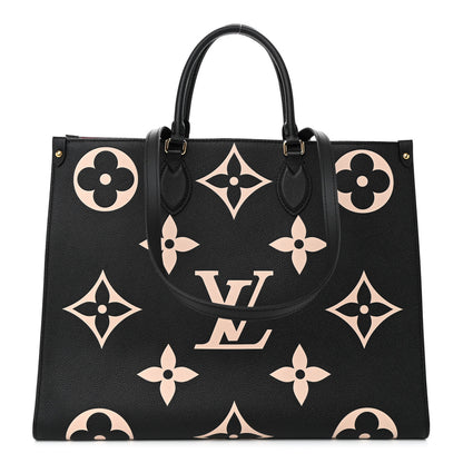 Louis Vuitton LOUIS VUITTON Empreinte Monogram Giant Onthego GM Black Beige 1 of 9