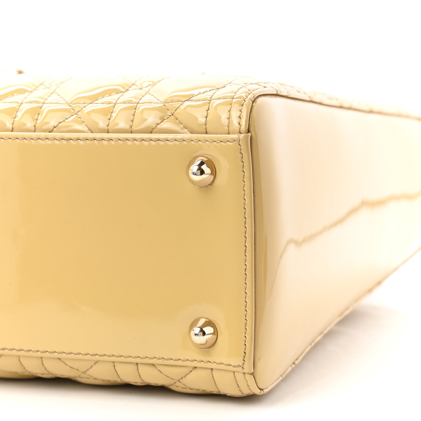 Patent Cannage Large Lady Dior Beige