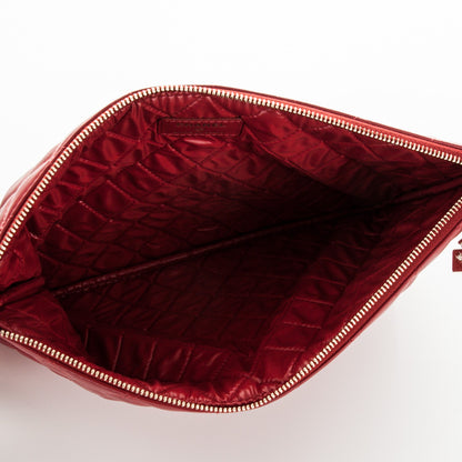 Chanel Lambskin Quilted Medium Casino Beauty CC Cosmetic Case Red 5 of 7